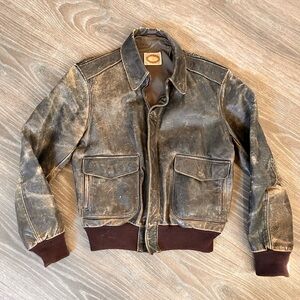 Vintage Banana Republic A-2 Leather Bomber Jacket | Golden Era | USA Made